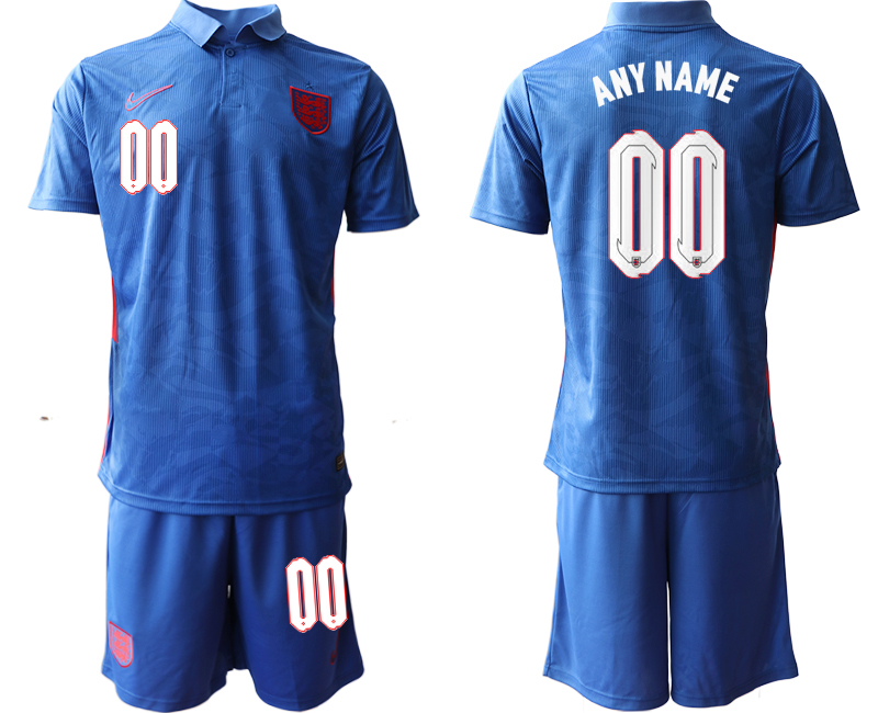 Men's England National Team Custom Blue Away Soccer Jersey Suit